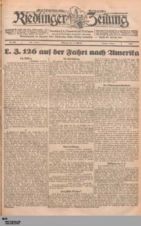 Riedlinger Zeitung : Tag- und Anzeigeblatt für den Bezirk Riedlingen