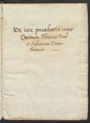 Informatione sopra le Ragioni della Precedentia - Riposita alla Informatione sopra le Ragioni della Precedentia : Ms. Ham. 209