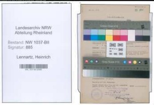Entnazifizierung Heinrich Lennartz , geb. 17.01.1909 (Metzger)