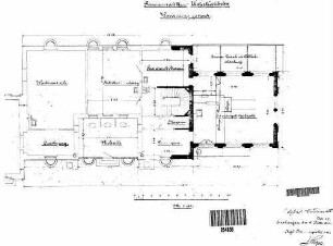 Stuttgart-Untertürkheim Pbf: Empfangsgebäude Verwaltungsgebäude Grundriß Erdgeschoß