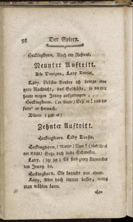 Zehnter Auftritt. Heckingborn. Lady Dorset.
