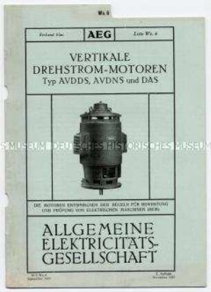 Vertikale Drehstrom-Motoren Typ AVDDS, AVDNS und DAS (O) (Liste Ws.6)