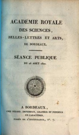 Séance publique. 1820
