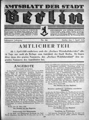 1929,14: Nr. 14, 7. April 1929