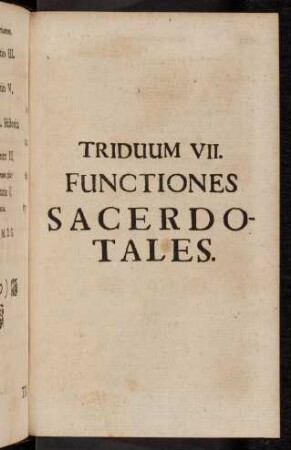 683-788, Triduum VII. Functiones Sacerdotales