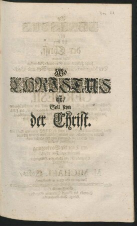 Wo Christus ist/ soll seyn der Christ. Das waren selige Lebens- und Sterbens-Gedancken Des ... Hn. Friderici Gerdesii ... I.U. Doctoris, und auff der ... Greiffswaldischen Universität ... Rectoris : Als derselbe Dies Zeitliche mit dem Ewigen nach Gottes allweisen Raht und Willen verwechseln/ und seinem Jesu/ dem Er treu gedienet auff Erden/ im Himmel solte der Seelen nach zugeführet werden