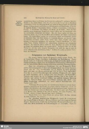 Zeitgenossen und Nachahmer Wegwood's