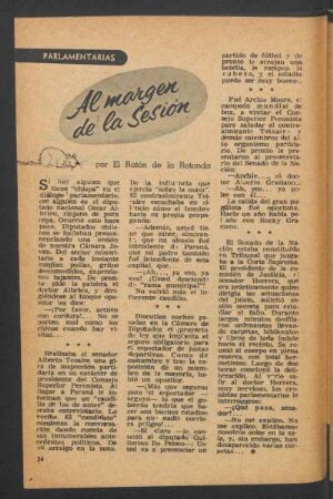 Al margen de la sesión : Parlamentarias