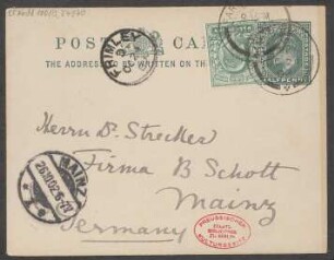 Brief an Ludwig Strecker  und B. Schott's Söhne : 24.10.1902