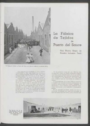 La Fábrica de Tejidos de Puerto del Sauce : Una nueva etapa de nuestra industria textil