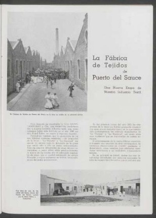 La Fábrica de Tejidos de Puerto del Sauce : Una nueva etapa de nuestra industria textil