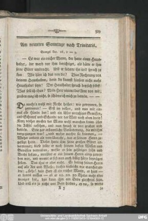 Am neunten Sonntage nach Trinitatis.
