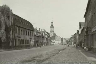 Rochlitz, Hauptstraße. Blick zur Kunigundenkirche
