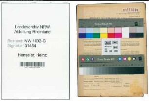 Entnazifizierung Heinz Henseler, geb. 29.10.1898 (Theaterleiter)
