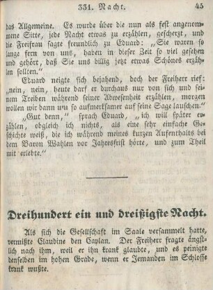 Dreihundert ein und dreißigste Nacht