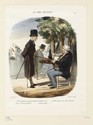 Vous ne prenez pas votre bouteille de bièrre..., Blatt 81 der Folge „Les bon Bourgeois“, in: „Le Charivari“, Paris 1849