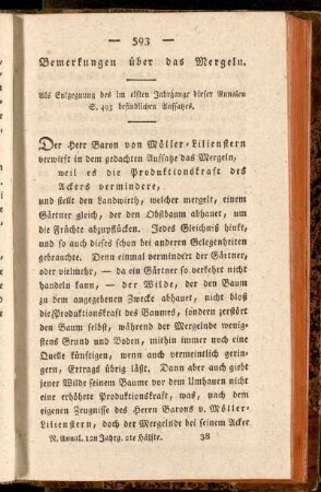 Bemerkungen über das Mergeln
