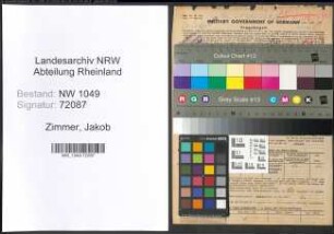 Entnazifizierung Jakob Zimmer , geb. 11.12.1887 (Amtsinspektor)