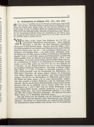 11. Stellungskrieg im Frühjahr 1916