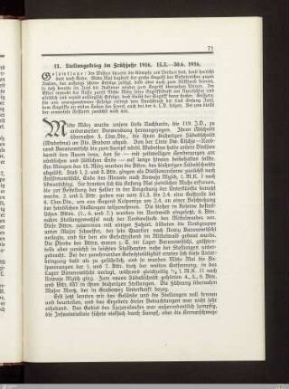 11. Stellungskrieg im Frühjahr 1916