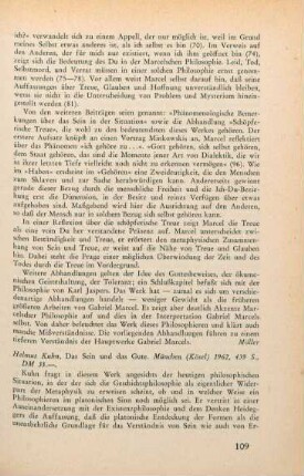 109-112 [Rezension] Kuhn, Helmut, Das Sein und das Gute