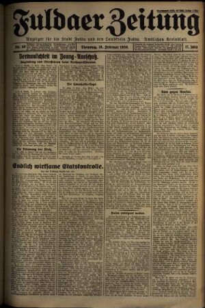 Ausgabe vom Dienstag, den 18. Februar 1930.