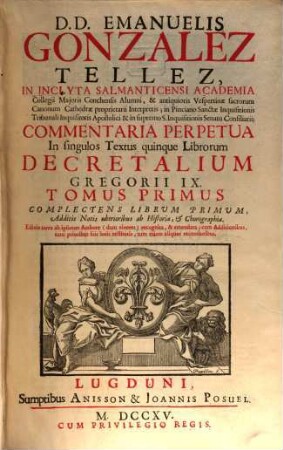 Commentaria perpetua in singulos textus quinque librorum decretalium Gregorii IX., 1