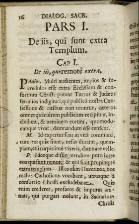 Pars I. De iis,qui sunt extra Templum.