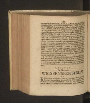 Caput IV. De Nummis Weissenseensibus.