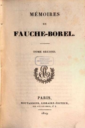 Mémoires de Fauche-Borel. 2