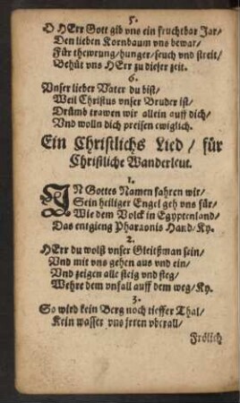 Ein Geistlichs Lied/ Für Christliche Wanderleut.