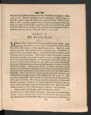 Caput II. De Materia.
