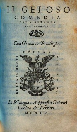 Il Geloso : Comedia