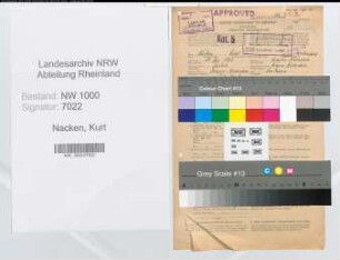 Entnazifizierung Kurt Nacken, geb. 30.12.1901 (Kaufmann)