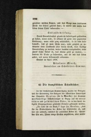 ¬Die¬ französischen Schulbücher : [Mannigfaltiges]