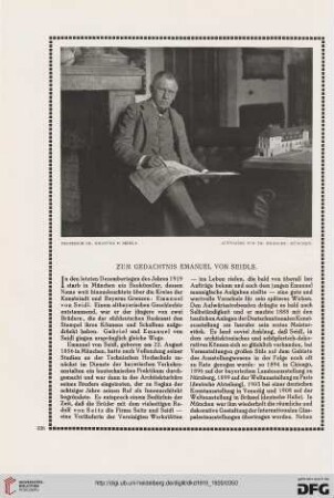 Zum Gedächtnis Emanuel von Seidls