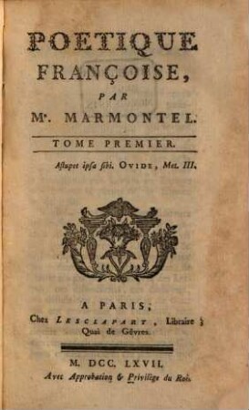 Poetique Françoise, 1