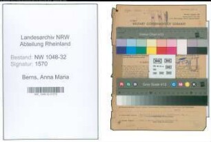 Entnazifizierung Anna Maria Berns , geb. 01.11.1896 (Angestellter)