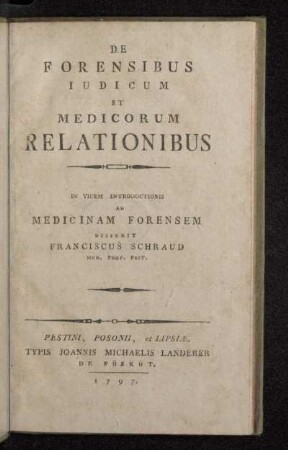 De Forensibus Iudicum Et Medicorum Relationibus
