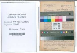 Entnazifizierung Erwin Rottmann , geb. 16.02.1909 (Stadtsekretaer)
