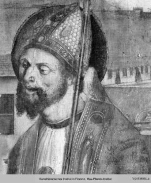 Vier Heilige : Ein Heiliger Bischof (Blasius?) und der Heilige Pantaleon