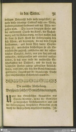 Die zwölfte Abtheilung. Beyspiele solcher Gemüthsmeinungen