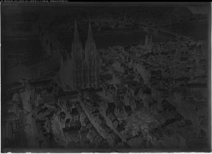 Köln, Dom von Westen, Rheinbrücken