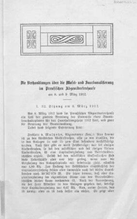 I. 32. Sitzung am 8. März 1912.