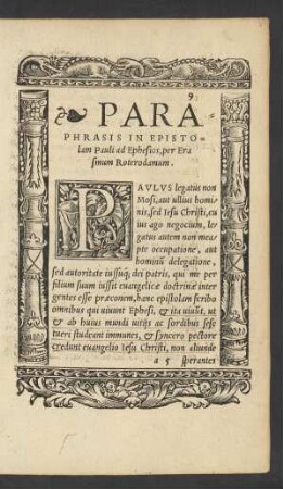 Paraphrasis In Epistolam Pauli ad Ephesios, per Erasmum Roterodamum.