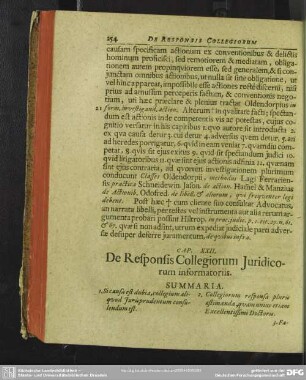 Cap. XXII. De Responsis Collegiorum Juridicorum informatoriis