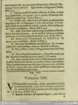 Disp. XIIX. De Voluntate Dei