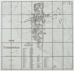 Plan von Crimmitschau mit Straßenverzeichnis (1:5 000)