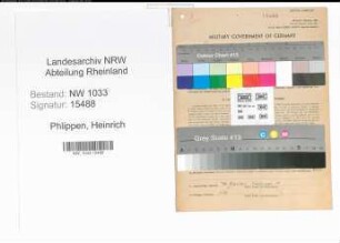 Entnazifizierung Heinrich Phlippen , geb. 30.06.1902 (Polizeibeamter)