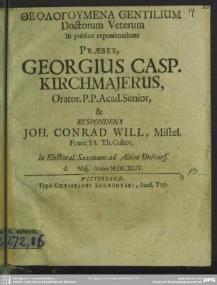 Theologumena gentilium doctorum veterum